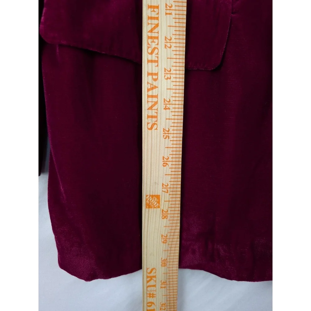 Endless Rose Velvet Jacket Womens‎ Large Fushia Blazer Single Button Pockets NWT - Picture 7 of 8